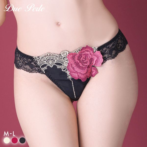 ドゥペルル ルージュ Tバックショーツ ML タンガ ソング バックレース DuePerle