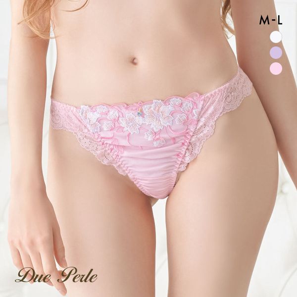 ドゥペルル 千里香 Tバックショーツ ML タンガ ソング バックレース なめらか フィット ひびきにくい 総レース
