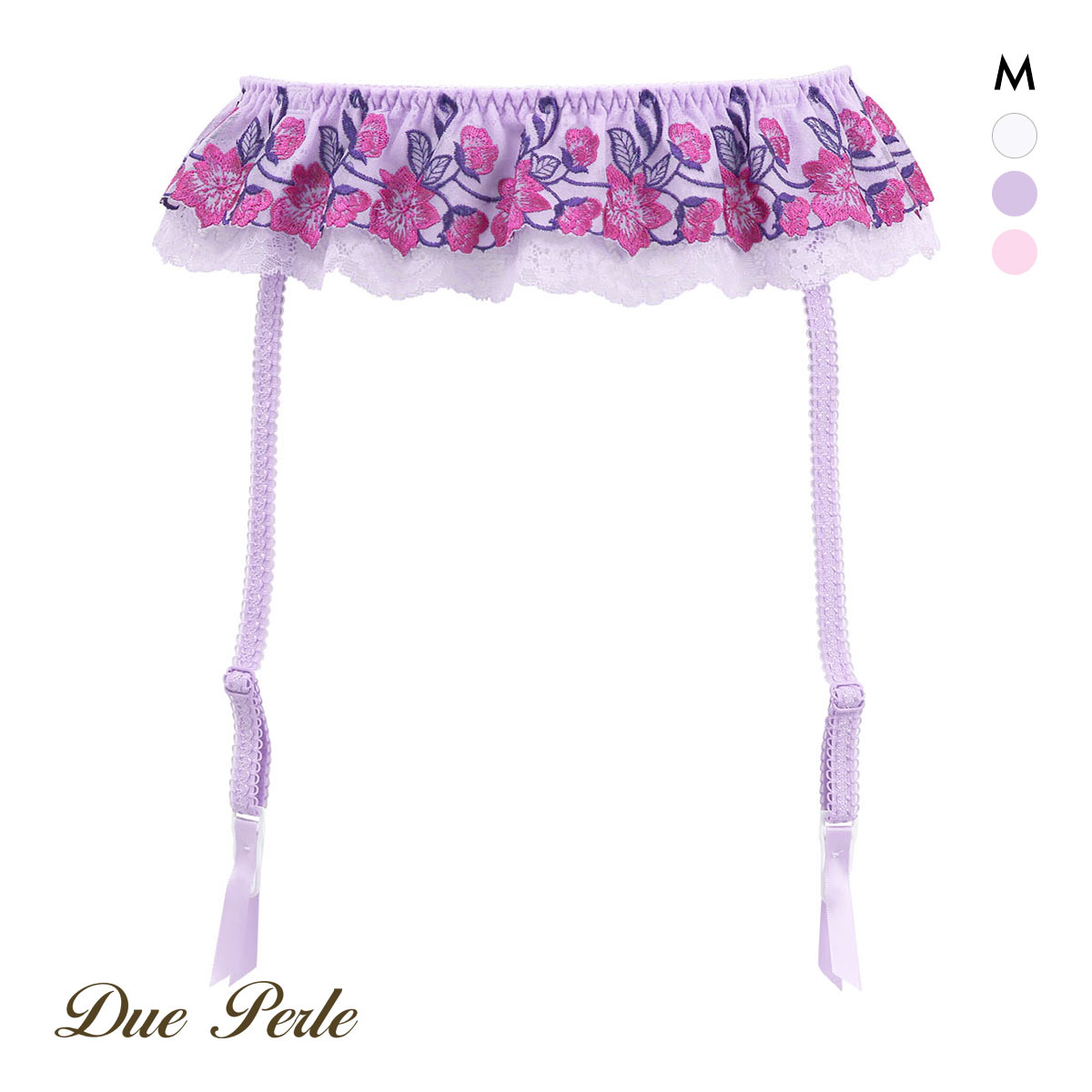 ドゥペルル 千里香 ガーターベルト ランジェリー DuePerle(PU-パープル-M)