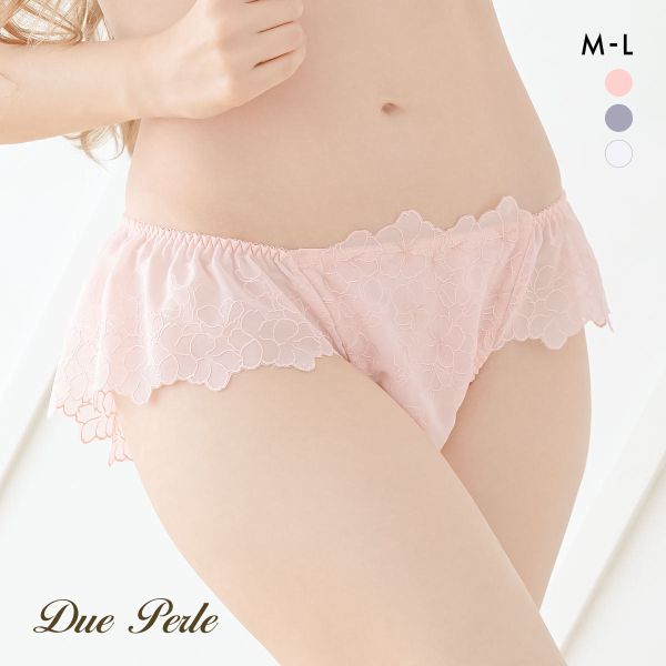 ドゥペルル スリジエフルーリス フレアレースショーツ ML バックレースショーツ 総レース DuePerle(PI-ピンク-M)