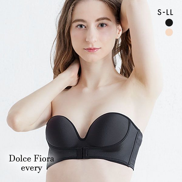 ドルチェフィオラ Dolce Fiora 寄せるズレないハーフカップ ノンワイヤーブラジャー 1/2カップ ストラップレス 肩だし オフショル ドルチェフィオラ Dolce Fiora 寄せるズレないハーフカップ ノンワイヤーブラジャー 1/2カップ ストラップレス 肩だし オフショル