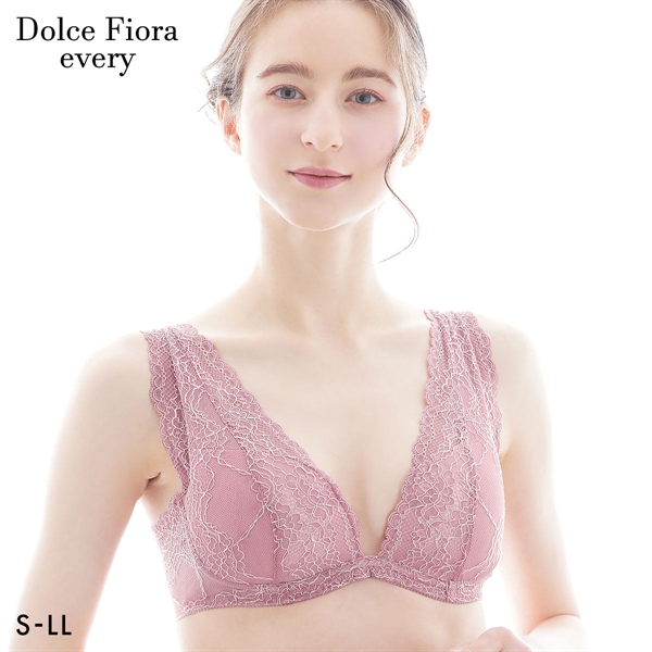 ドルチェフィオラエブリー Dolce Fiora every ヘブンリーカバー やさしく包む ノンワイヤーブラ S M L LL モールド ブラジャー リラックス ひびきにくい
