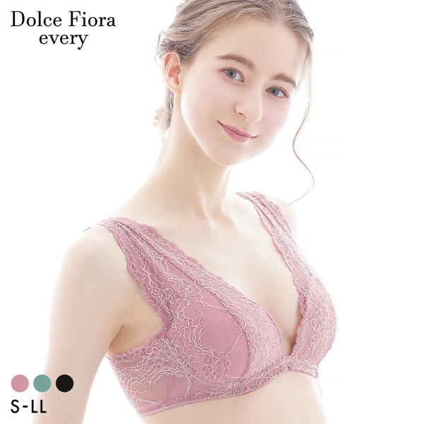 ドルチェフィオラエブリー Dolce Fiora every ヘブンリーカバー やさしく包む ノンワイヤーブラ S M L LL モールド ブラジャー リラックス ひびきにくい