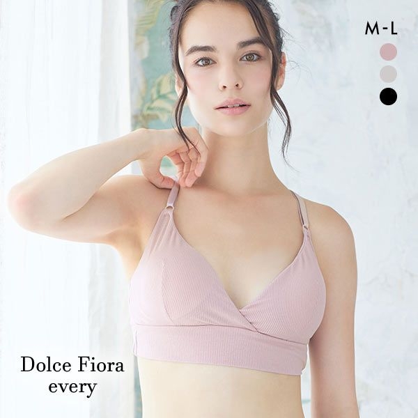 ドルチェフィオラエブリー Dolce Fiora every モダンプリンセス ハーフトップブラ M L ノンワイヤー ブラレット ブラジャー リラックス 敏感肌 単品