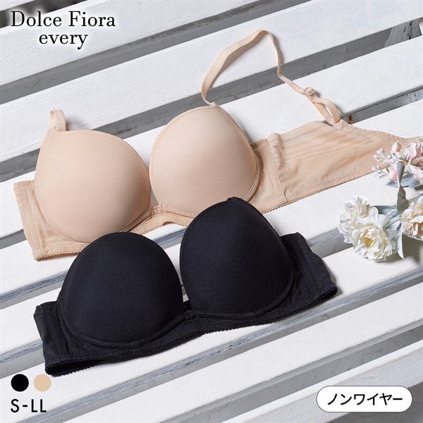 ドルチェフィオラエブリー ヘブンリーフィットシンプルブラ ノンワイヤー ブラジャー モールド S M L LL Dolce Fiora every