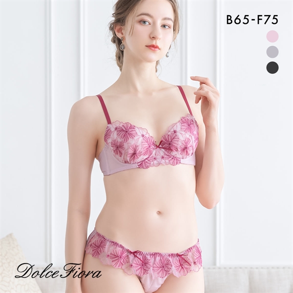 ドルチェフィオラ ラブリーガール ブラセット BCDEF 大きいサイズ ソフトワイヤー やさしい ブラジャー ショーツ セット Dolce Fiora