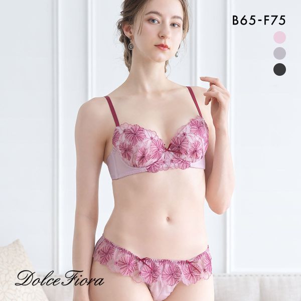 ドルチェフィオラ ラブリーガール ブラセット BCDEF 大きいサイズ ソフトワイヤー やさしい ブラジャー ショーツ セット Dolce Fiora