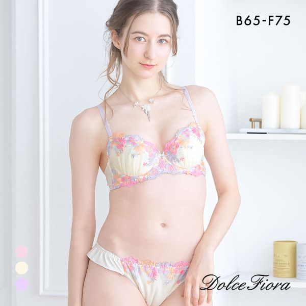 ドルチェフィオラ フルーティフラワー ブラセット BCDEF ソフトワイヤー やさしい ブラジャー ショーツ セット Dolce Fiora