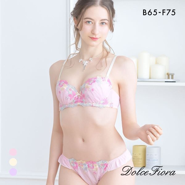 ドルチェフィオラ フルーティフラワー ブラセット BCDEF ソフトワイヤー やさしい ブラジャー ショーツ セット Dolce Fiora