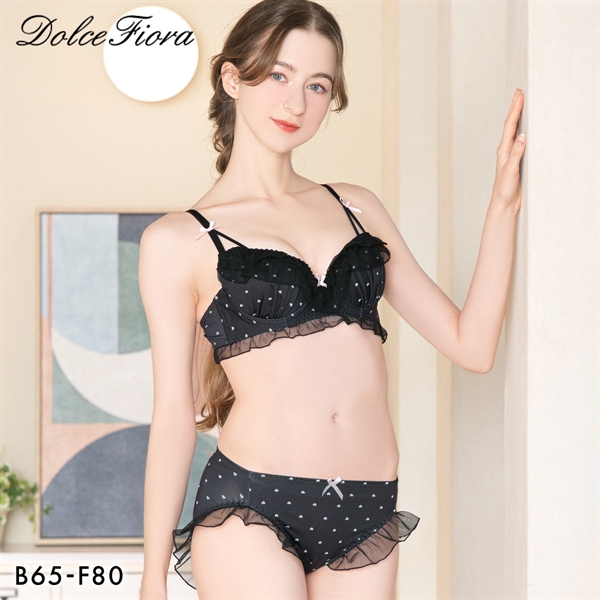 ドルチェフィオラ ハートドット ブラセット BCDEF ソフトワイヤー ブラジャー ショーツ セット Dolce Fiora