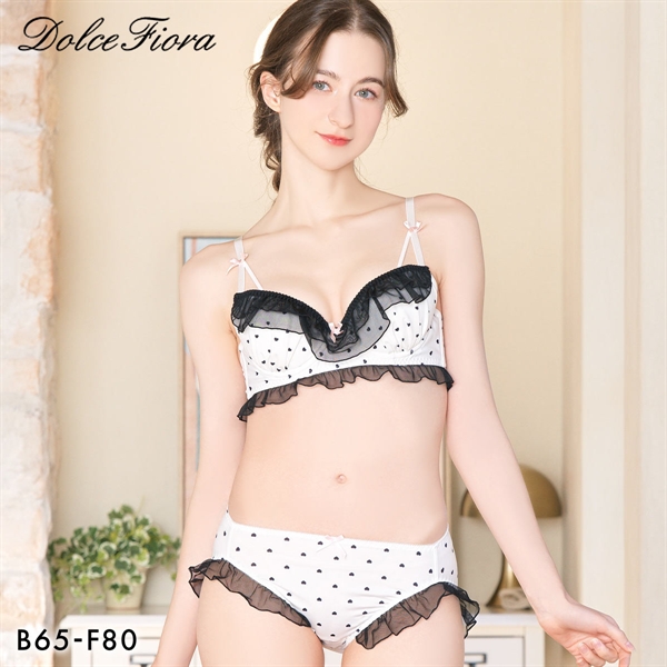 ドルチェフィオラ ハートドット ブラセット BCDEF ソフトワイヤー ブラジャー ショーツ セット Dolce Fiora