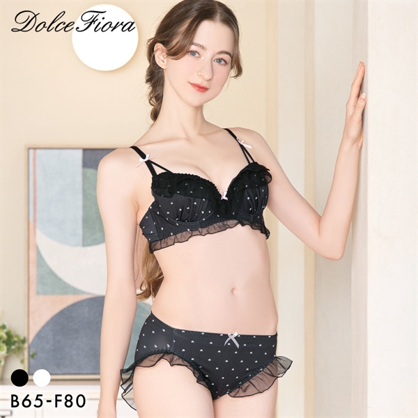 ドルチェフィオラ ハートドット ブラセット BCDEF ソフトワイヤー ブラジャー ショーツ セット Dolce Fiora