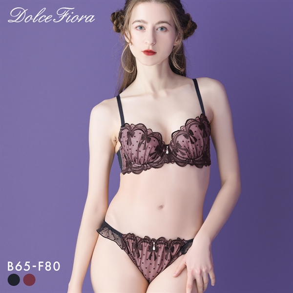 ドルチェフィオラ シアーロリータ ブラセット BCDEF 大きいサイズ ソフトワイヤー ブラジャー ショーツ セット Dolce Fiora