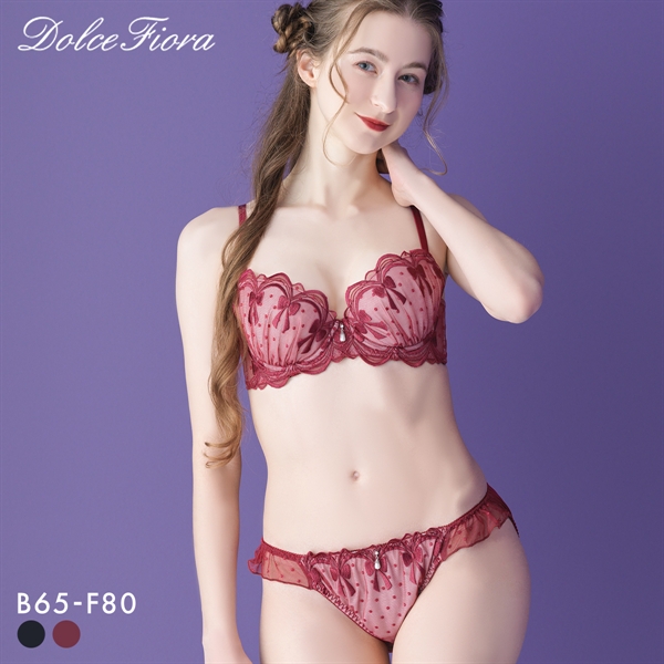 ドルチェフィオラ シアーロリータ ブラセット BCDEF 大きいサイズ ソフトワイヤー ブラジャー ショーツ セット Dolce Fiora