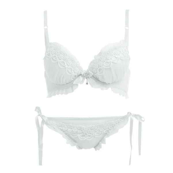 ピーカーブー×白鳩 別注 ケミカルレース ブラジャー ショーツ セット 紐パンツ