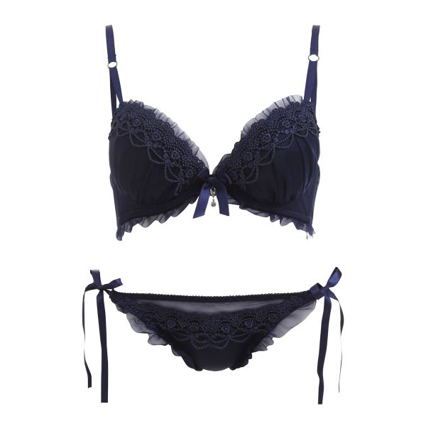 ピーカーブー×白鳩 別注 ケミカルレース ブラジャー ショーツ セット 紐パンツ