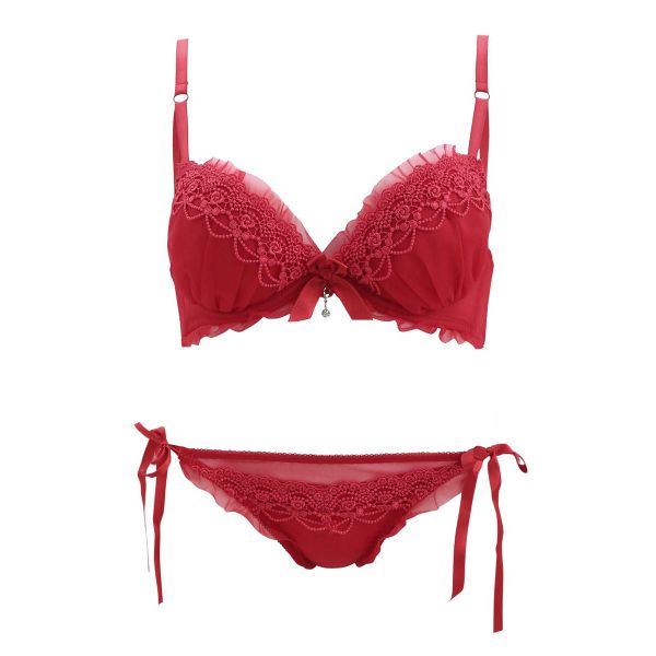 ピーカーブー×白鳩 別注 ケミカルレース ブラジャー ショーツ セット 紐パンツ