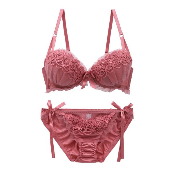 ピーカーブー×白鳩 別注 ケミカルレース ブラジャー ショーツ セット 紐パンツ