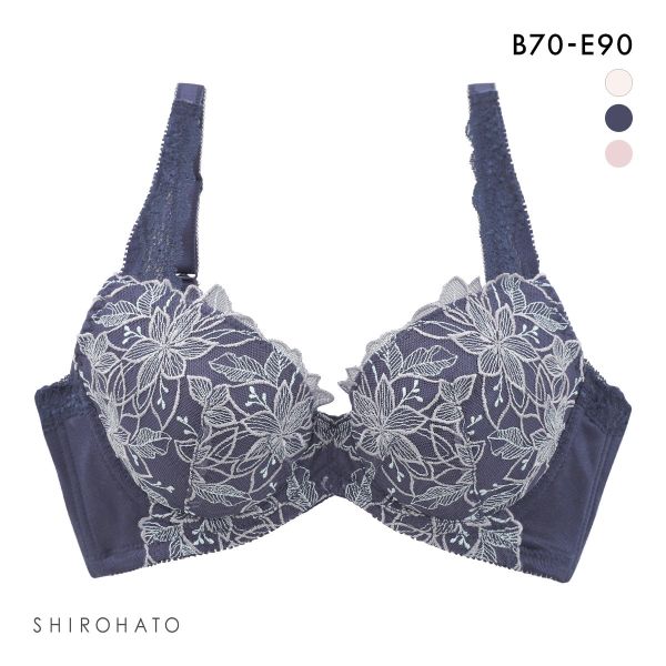 キレイ工房 美背中シルエット ブラジャー 花柄刺繍 背中すっきり Vバック サポート