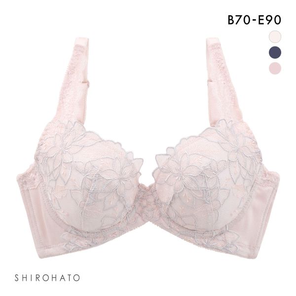 キレイ工房 美背中シルエット ブラジャー 花柄刺繍 背中すっきり Vバック サポート