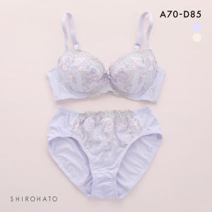 段差すっきり体験 クラシカルローズ刺繍 ブラジャー ショーツ セット ABCD70-85 グラマー 脇高 脇肉 着やせ ブラセット