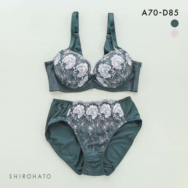 うしろ姿美 うっとり体験 フラワー刺繍 ブラジャー ショーツ セット ABCD70-85 ブラセット 脇高 脇肉 着やせ 背中すっきり
