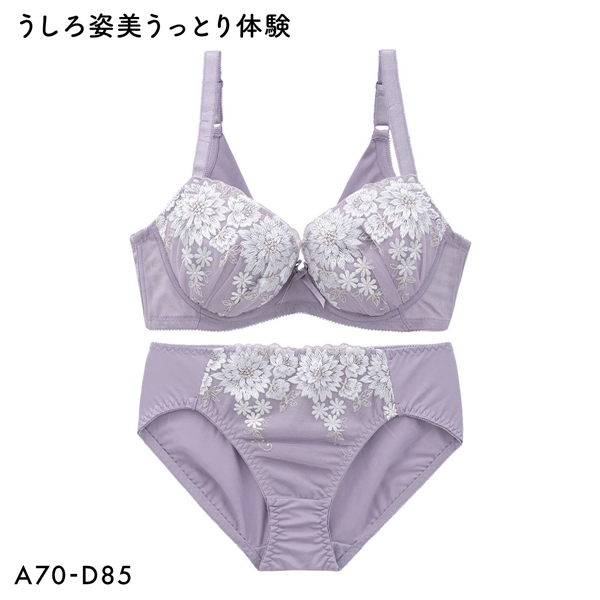 うしろ姿美 うっとり体験 すっきり美背中 ブラジャー ショーツ セット ABCD 脇高 脇肉 アンダー大きいサイズ グラマー 谷間 着やせ