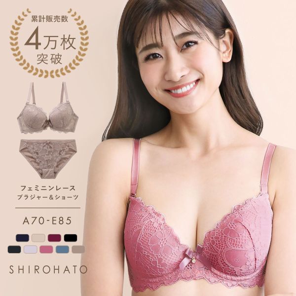 フェミニンレース ブラジャー ショーツ セット ABCDE 総レース