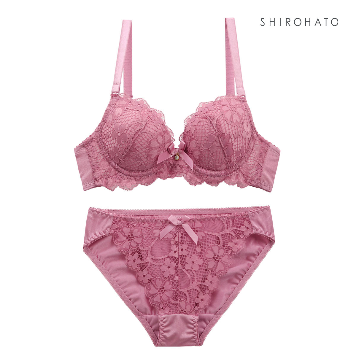 フェミニンレース ブラジャー ショーツ セット AAA･AA･A 小さいサイズ プチ胸サイズ 総レース(RO-ローズ-AAA65-M)