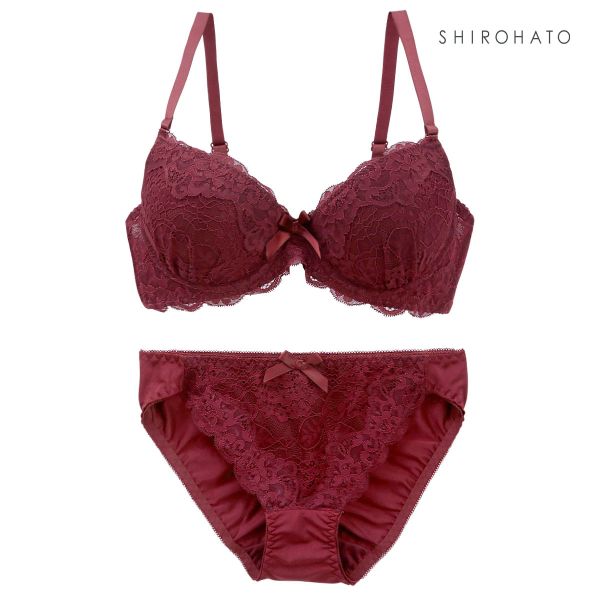 ソニアブラック SONIA black 花柄スカラップレース リボン ブラジャー ショーツ セット DE 大きいサイズ