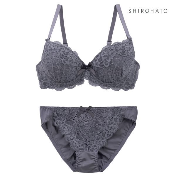 ソニアブラック SONIA black 花柄スカラップレース リボン ブラジャー ショーツ セット DE 大きいサイズ