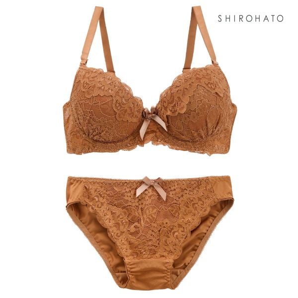 ソニアブラック SONIA black 花柄スカラップレース リボン ブラジャー ショーツ セット DE 大きいサイズ