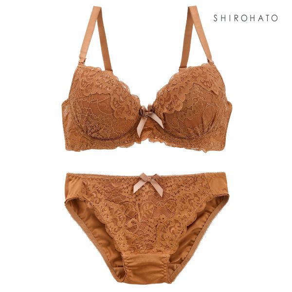 ソニアブラック SONIA black 花柄スカラップレース リボン ブラジャー ショーツ セット DE 大きいサイズ