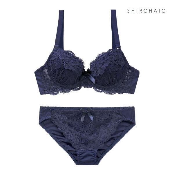 ソニアブラック SONIA black 花柄スカラップレース リボン ブラジャー ショーツ セット AAA･AA･A 小さいサイズ プチ胸 総レース