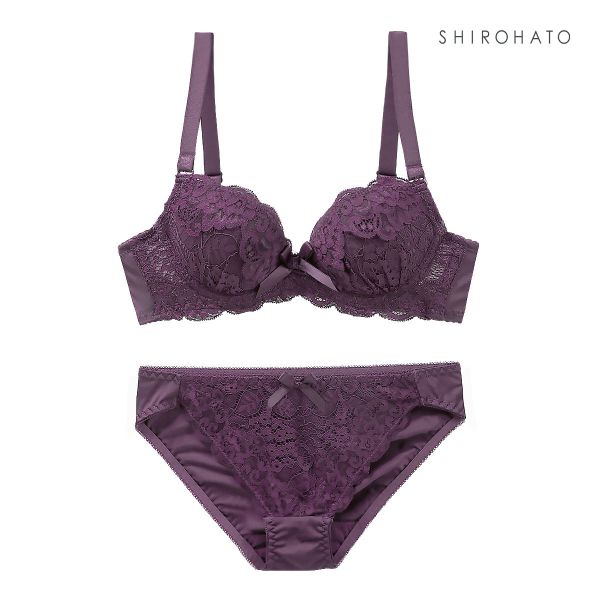 ソニアブラック SONIA black 花柄スカラップレース リボン ブラジャー ショーツ セット AAA･AA･A 小さいサイズ プチ胸 総レース