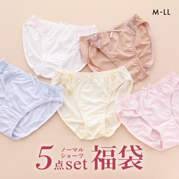【メール便(30)】 おまかせ 福袋 ノーマル ショーツ 5枚 セット M L LL 【メール便(30)】 おまかせ 福袋 ノーマル ショーツ 5枚 セット M L LL