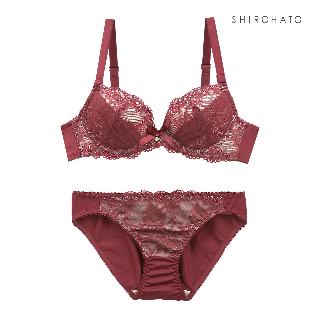 ソニアブラック SONIA BLACK シアーレース ブラジャー ショーツ セット AAA･AA･A 小さいサイズ プチ胸(BO-ボルドー-AAA65-M)