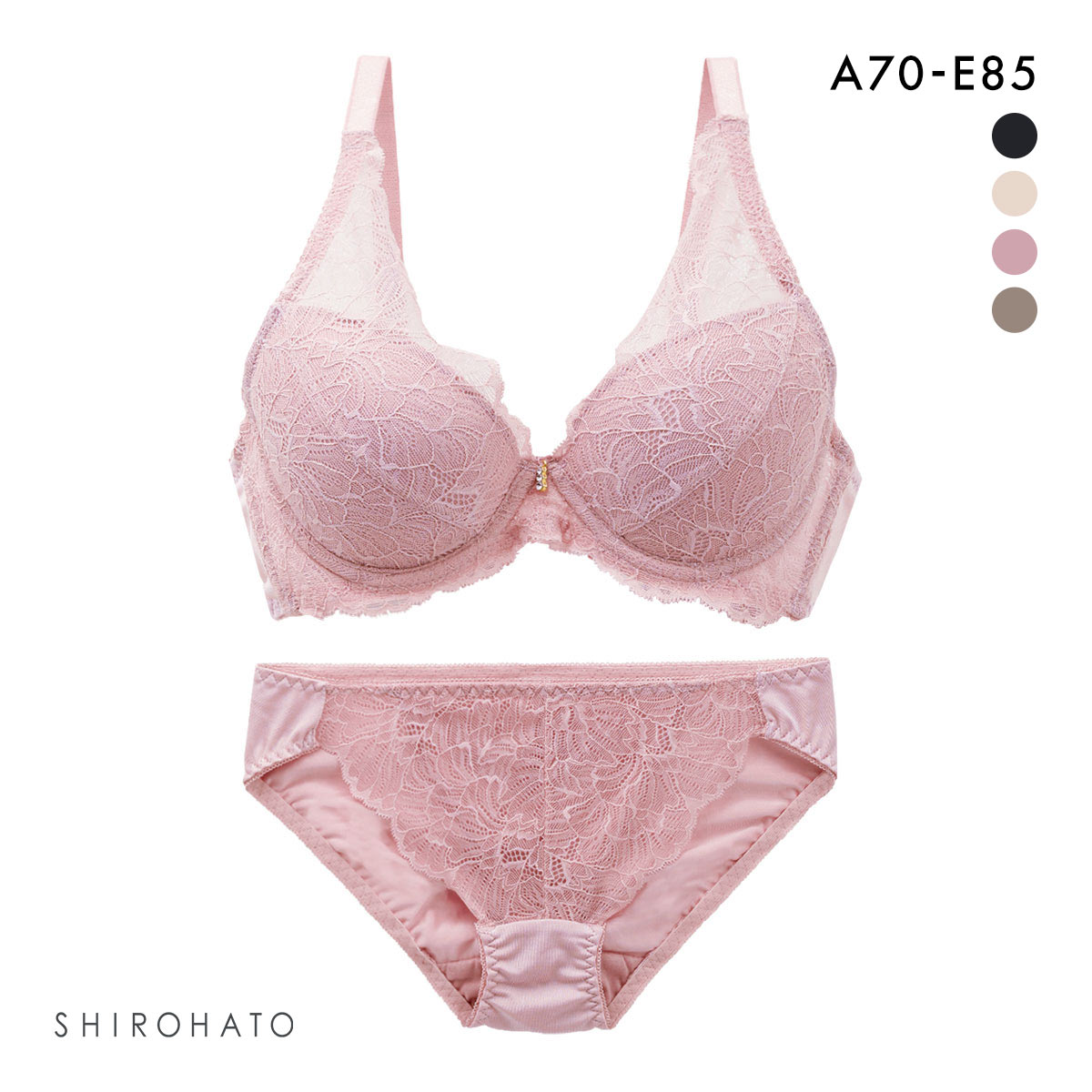 ソニアクラブ SONIA CLUB レース ブラジャー ショーツ セット ABCD(PI-ピンク-A70-M)