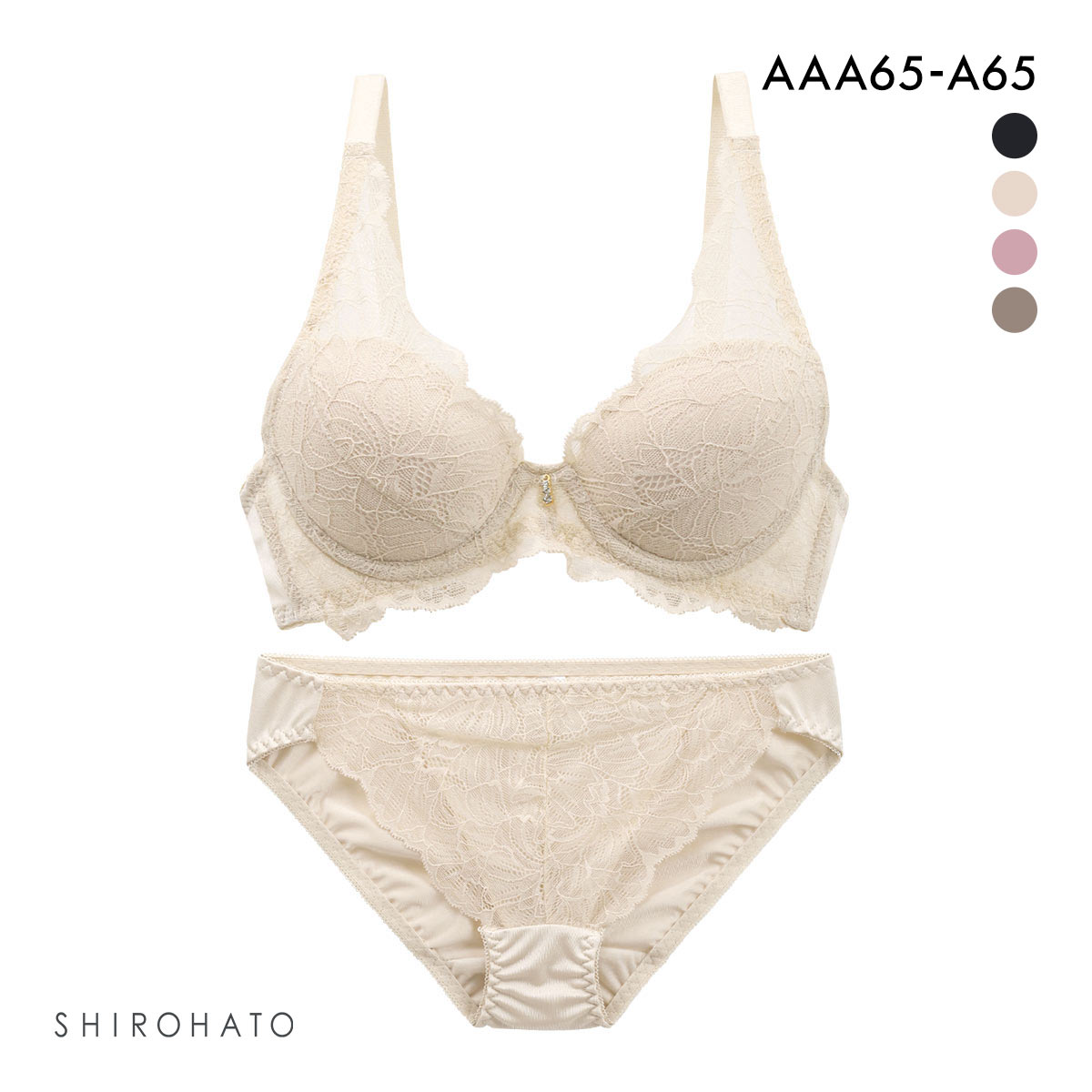 ソニアクラブ SONIA CLUB レース ブラジャー ショーツ セット AAA･AA･A 小さいサイズ プチ胸(BE-ベージュ-AAA65-M)