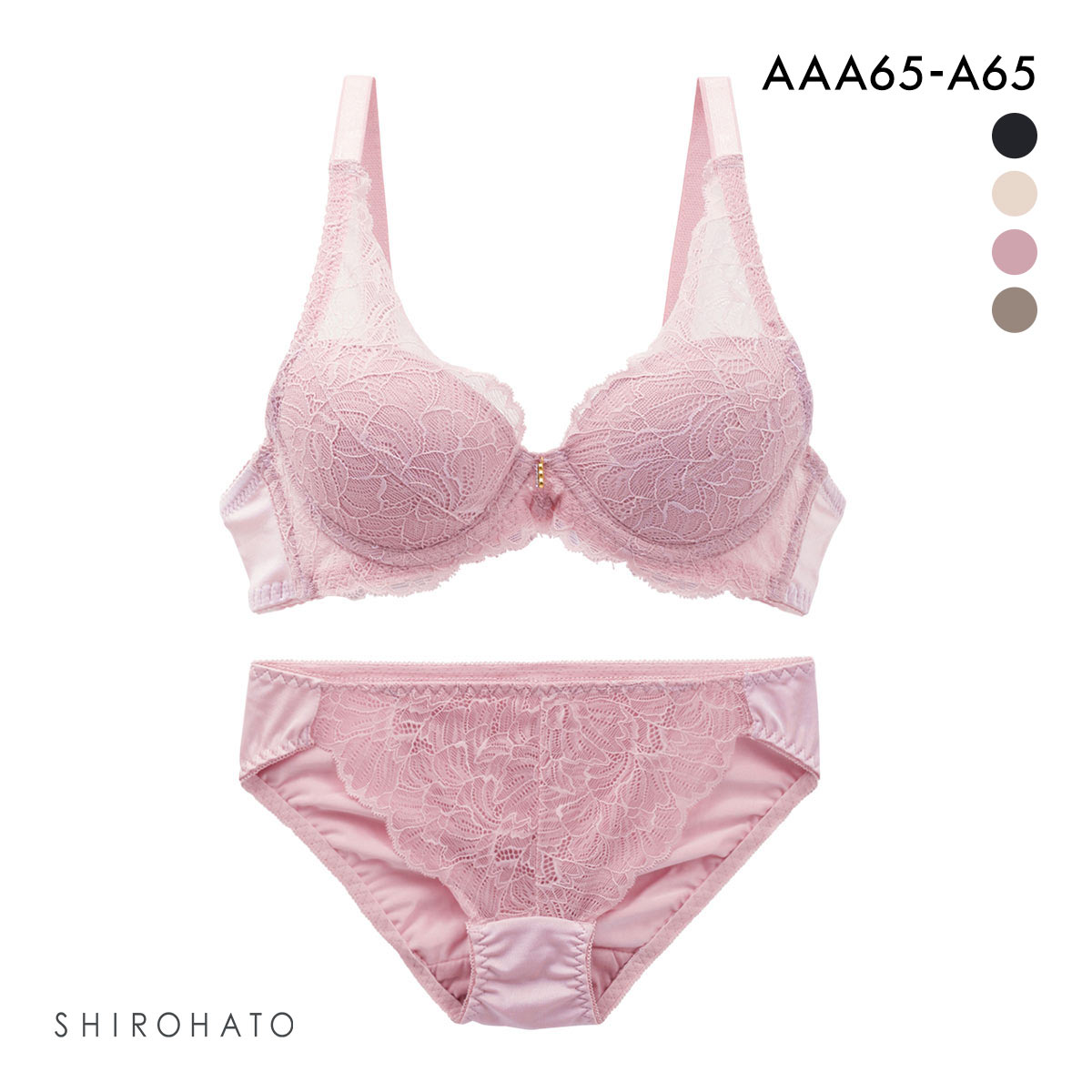 ソニアクラブ SONIA CLUB レース ブラジャー ショーツ セット AAA･AA･A 小さいサイズ プチ胸(PI-ピンク-AAA65-M)