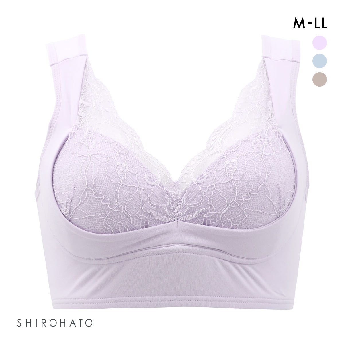 ねるねん おやすみブラ ナイトブラ リラックス 横流れしない やさしく包み込む ブラジャー ノンワイヤー ハーフトップ 単品(PU-パープル-M)
