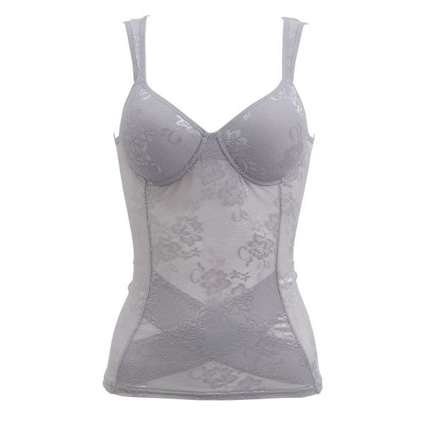 ブライトマッチ ボディシェイパー カップ付き ブラトップ 下腹おさえ 補正下着 涼しい ジャガード