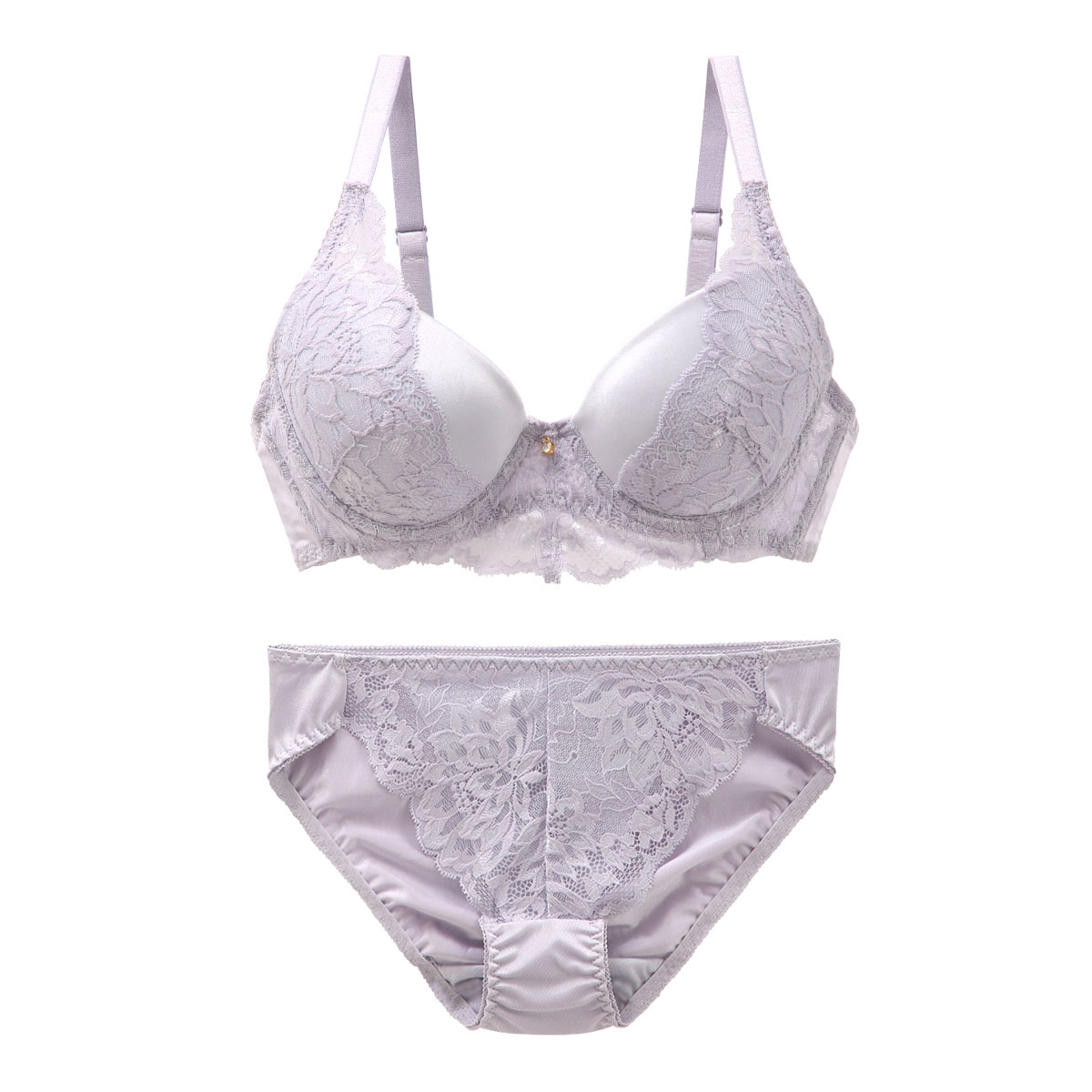 ソニアクラブ SONIA CLUB センシュアルレース ブラジャー ショーツ セット AAA･AA･A 小さいサイズ プチ胸(GY-グレー-AAA65-M)