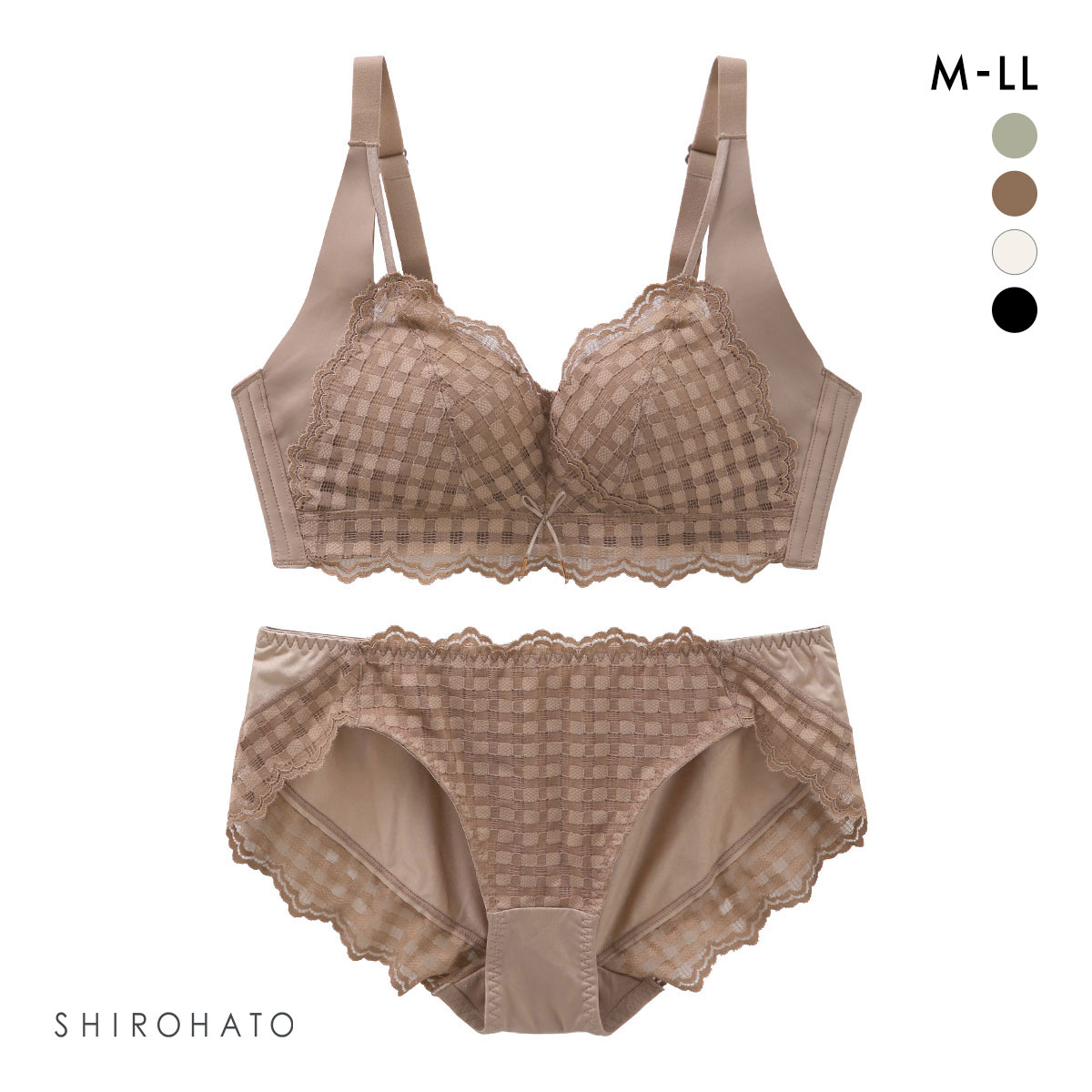 SHIROHATO ブラジャーショーツセット M オレンジ系 ガーター キャミ ココランジェ カラフルブロッサム ブラジャー ショーツ セット