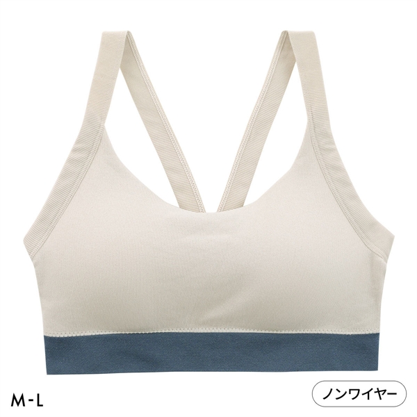 ポフ 成型丸編み ノンワイヤーブラジャー M L スポーツブラ おやすみブラ ナイトブラ リラックス ハーフトップ ワイヤレス ヨガ