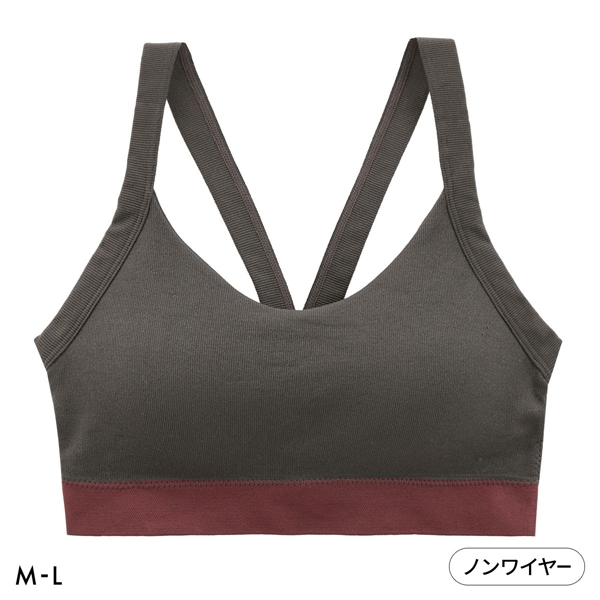 ポフ 成型丸編み ノンワイヤーブラジャー M L スポーツブラ おやすみブラ ナイトブラ リラックス ハーフトップ ワイヤレス ヨガ