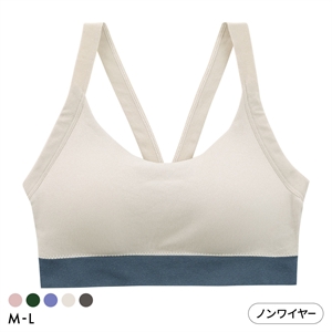 ポフ 成型丸編み ノンワイヤーブラジャー M L スポーツブラ おやすみブラ ナイトブラ リラックス ハーフトップ ワイヤレス ヨガ