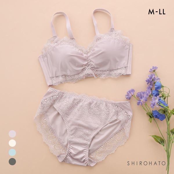 メルトココ 谷間キープ ふわとろカップ プランジノンワイヤーブラ ブラセット 脇スッキリ ブラジャー ショーツ セット