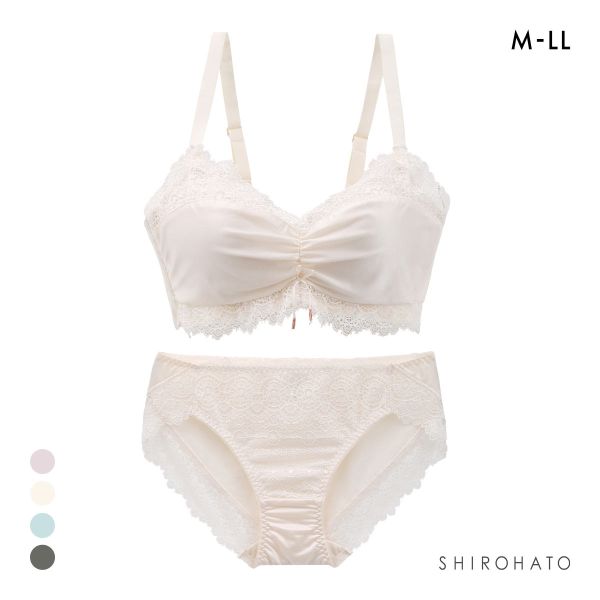 メルトココ 谷間キープ ふわとろカップ プランジノンワイヤーブラ ブラセット 脇スッキリ ブラジャー ショーツ セット