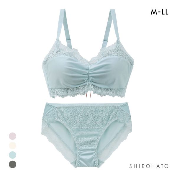 メルトココ 谷間キープ ふわとろカップ プランジノンワイヤーブラ ブラセット 脇スッキリ ブラジャー ショーツ セット